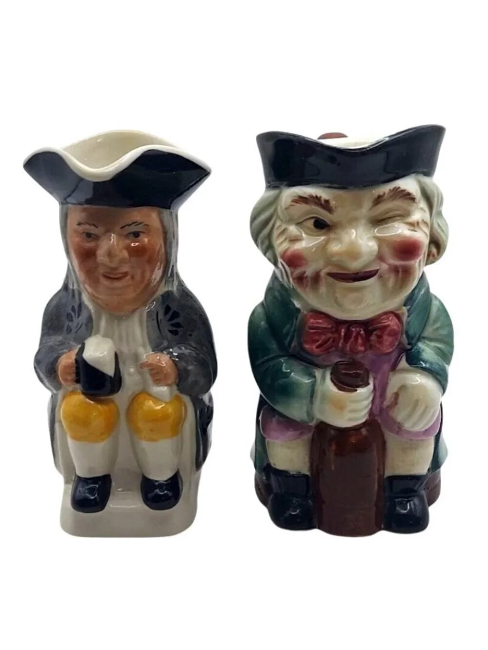 Set Of 4 Vintage Hand Painted Toby Jugs Staffordshire England Occupied Japan